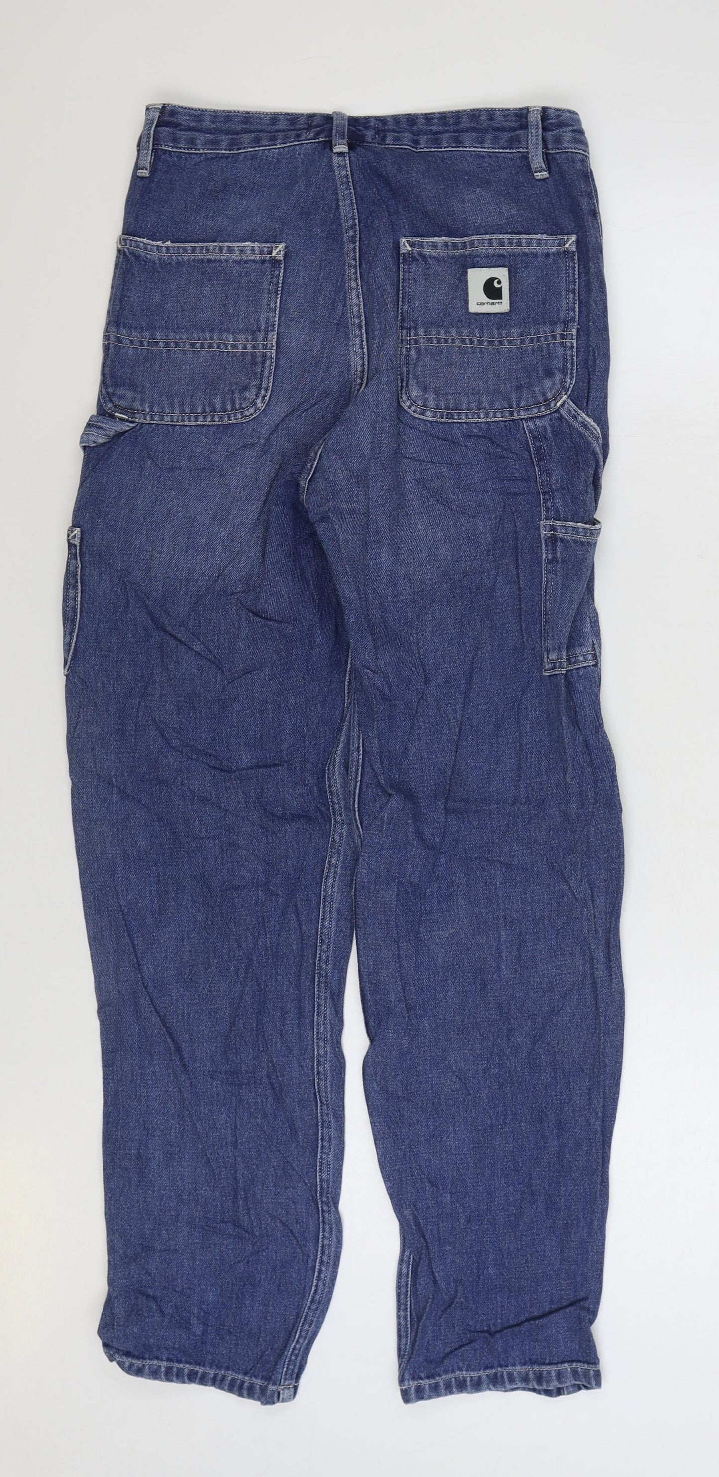 Carhartt Womens Blue Cotton Boyfriend Jeans Size 28 in L29 in Regular Zip