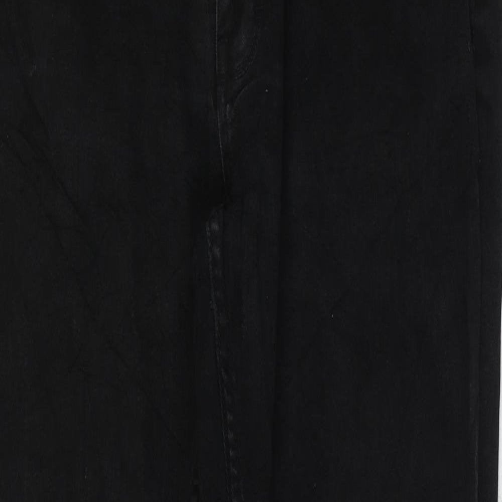 George Mens Black Cotton Straight Jeans Size 38 in L29 in Regular Zip