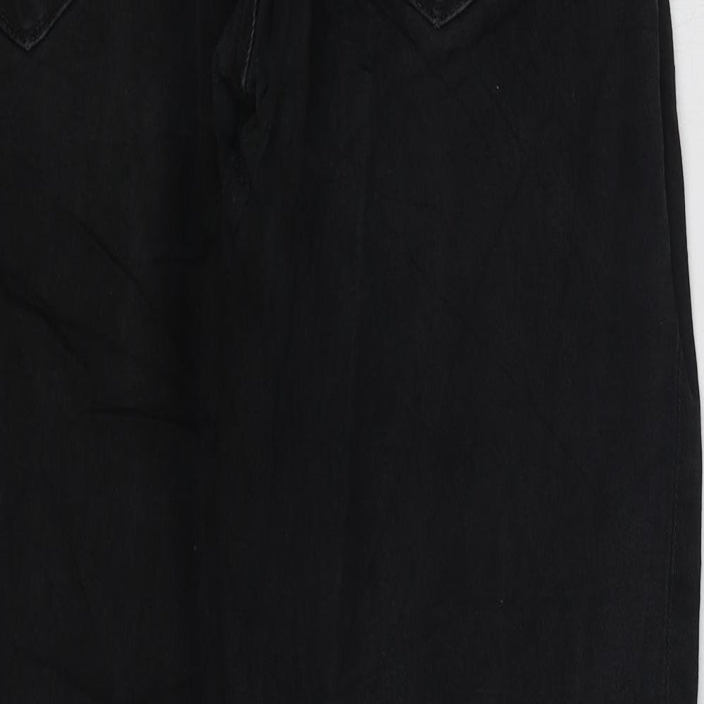 George Mens Black Cotton Straight Jeans Size 38 in L29 in Regular Zip