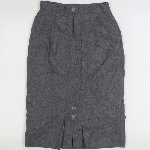 Canda Womens Grey Acrylic Straight & Pencil Skirt Size 10 Zip