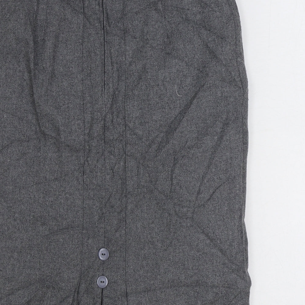 Canda Womens Grey Acrylic Straight & Pencil Skirt Size 10 Zip