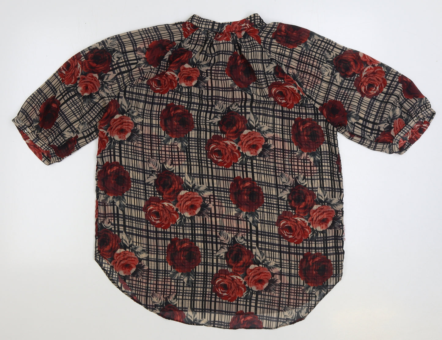 NEXT Womens Multicoloured Floral Polyester Basic Blouse Size 16 Round Neck