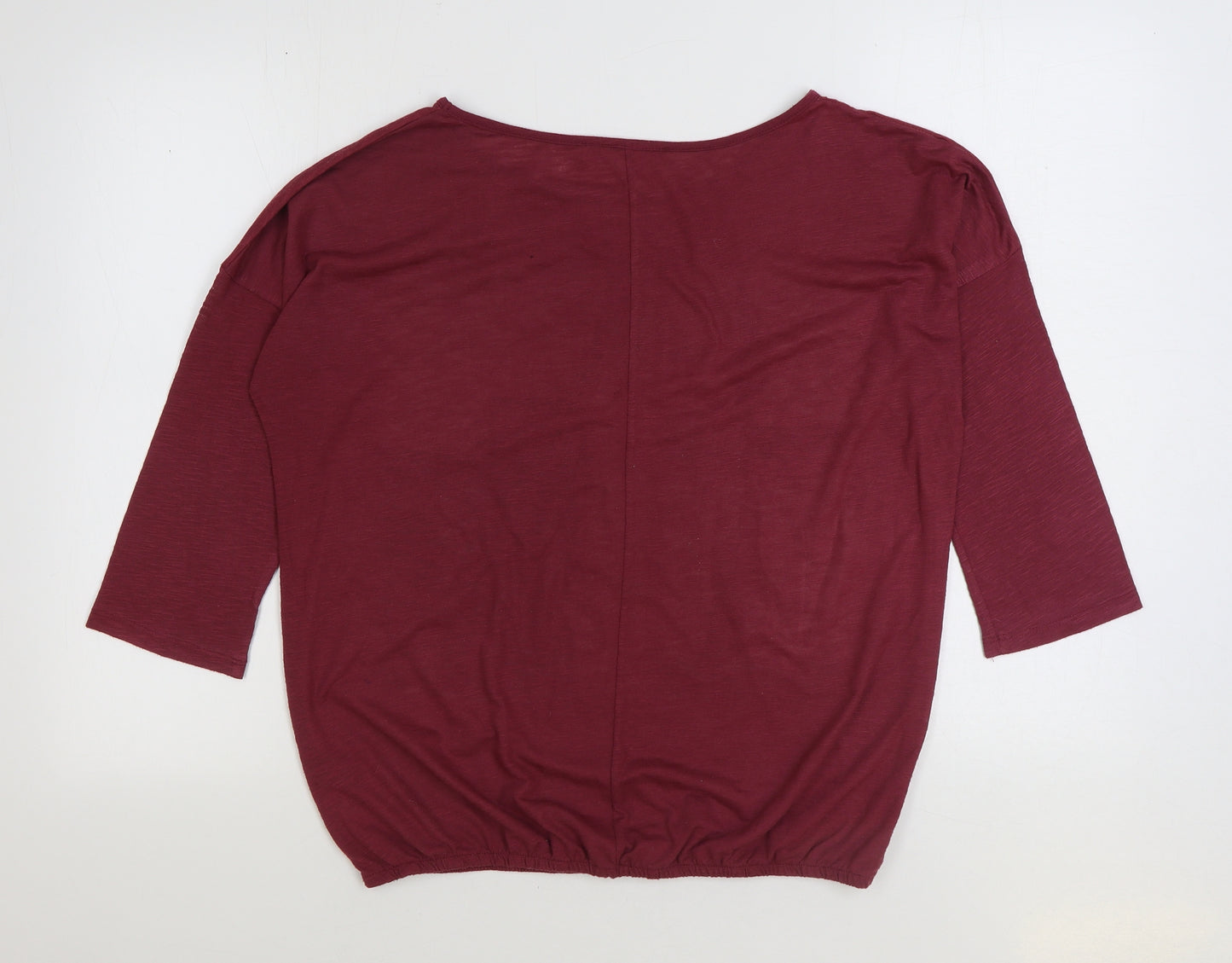 NEXT Womens Red Polyester Basic T-Shirt Size 14 Boat Neck - Paris