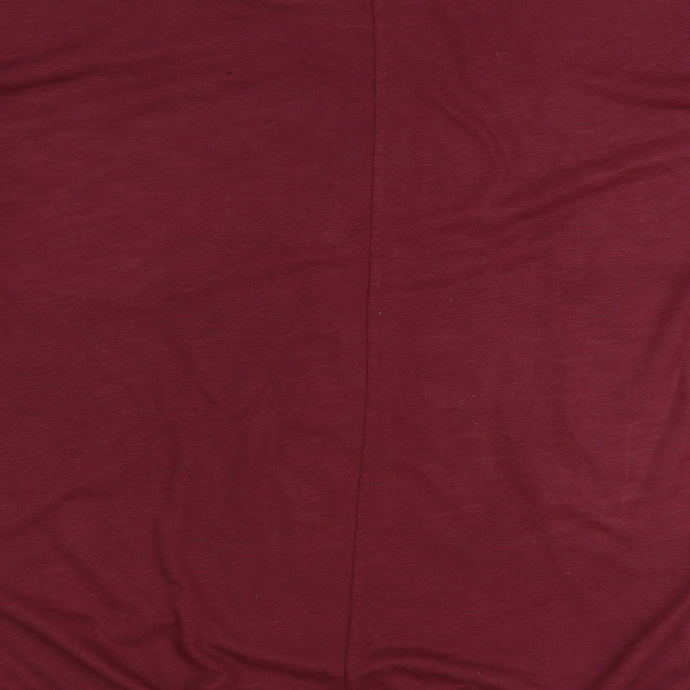 NEXT Womens Red Polyester Basic T-Shirt Size 14 Boat Neck - Paris