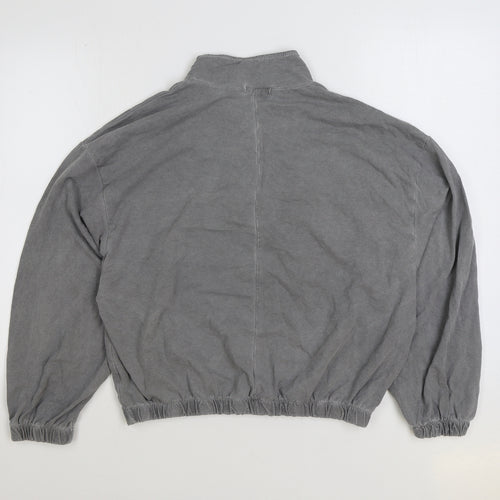 Made in Italy Womens Grey Cotton Pullover Sweatshirt Size M Zip - Cropped