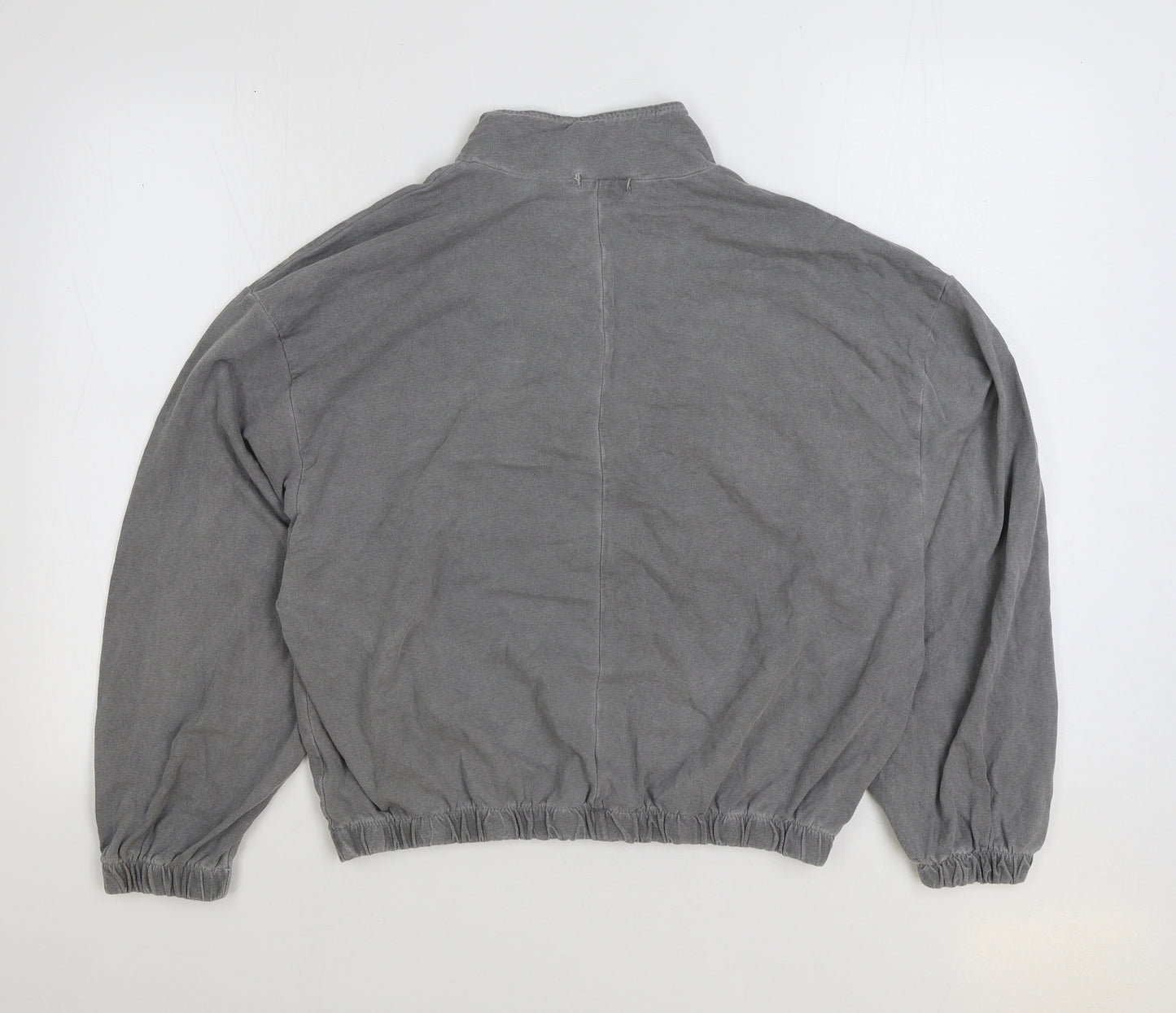Made in Italy Womens Grey Cotton Pullover Sweatshirt Size M Zip - Cropped