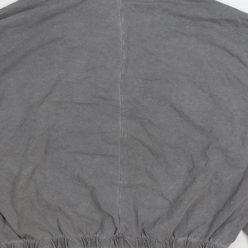 Made in Italy Womens Grey Cotton Pullover Sweatshirt Size M Zip - Cropped