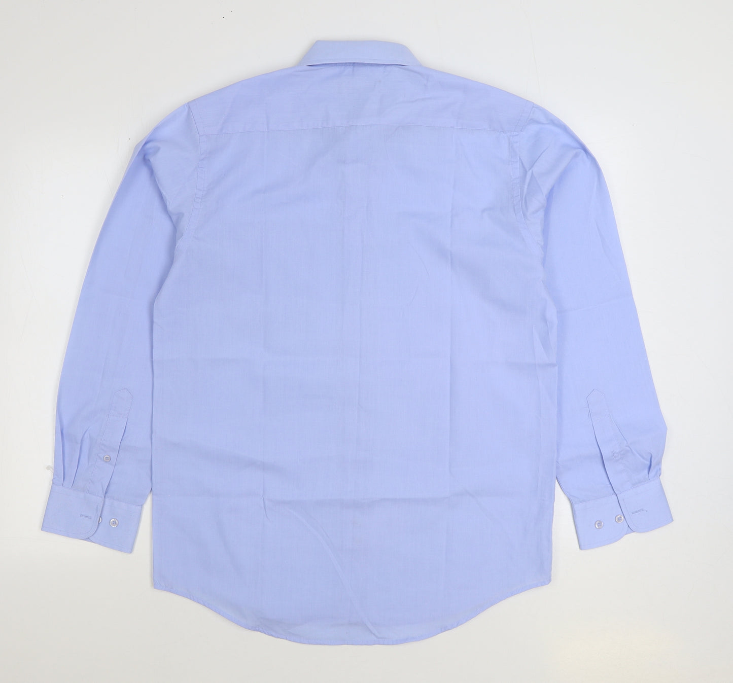 vintage shirting Mens Blue Cotton Dress Shirt Size 15 Collared Button