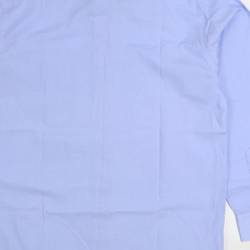 vintage shirting Mens Blue Cotton Dress Shirt Size 15 Collared Button