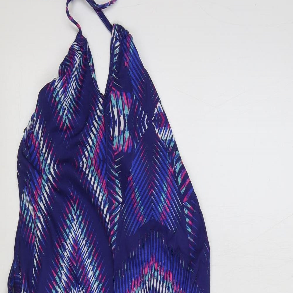 Kaleidoscope Womens Multicoloured Geometric Polyester A-Line Size 14 Halter Pullover