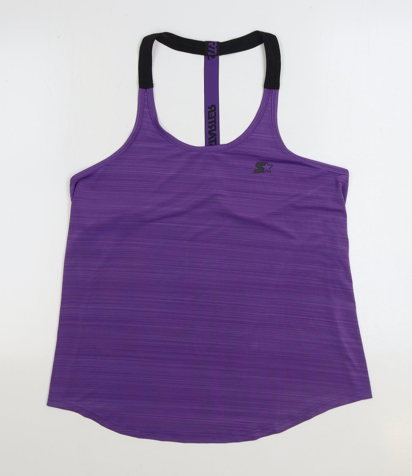 Never Stop Womens Purple Polyester Basic Tank Size L Scoop Neck Pullover
