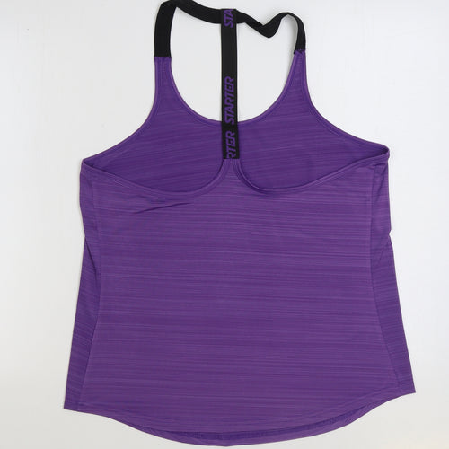 Never Stop Womens Purple Polyester Basic Tank Size L Scoop Neck Pullover