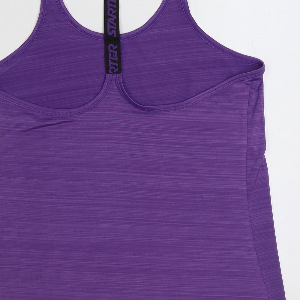 Never Stop Womens Purple Polyester Basic Tank Size L Scoop Neck Pullover