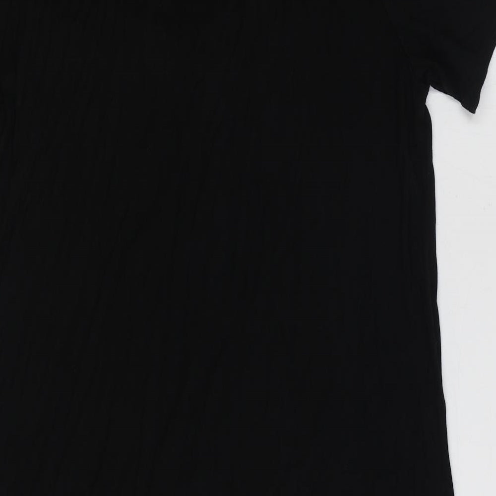 Lipsy Womens Black Viscose T-Shirt Dress Size 16 Round Neck Pullover