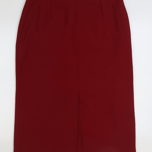 Preworn Womens Red Polyester Straight & Pencil Skirt Size 20 Zip