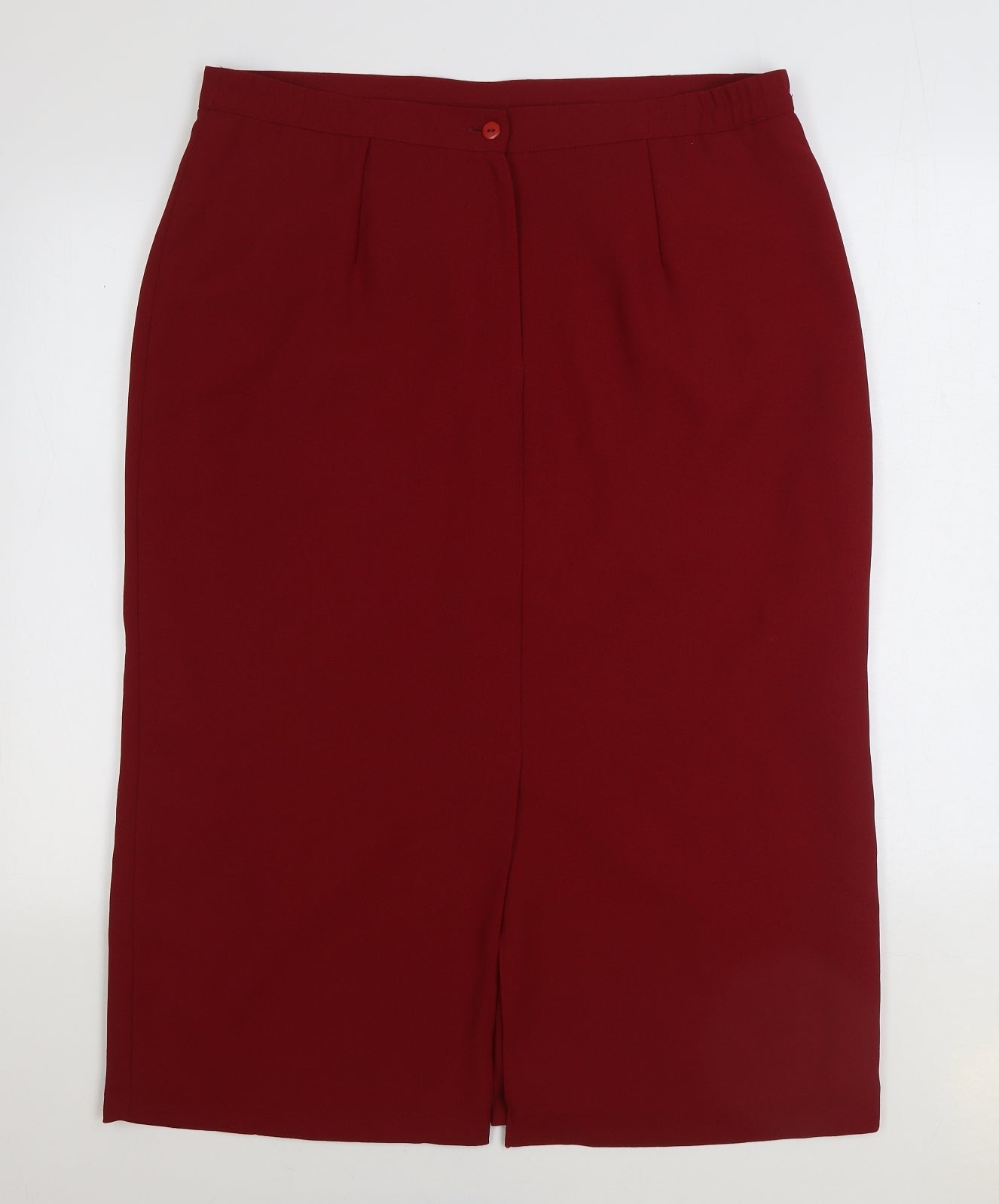 Preworn Womens Red Polyester Straight & Pencil Skirt Size 20 Zip