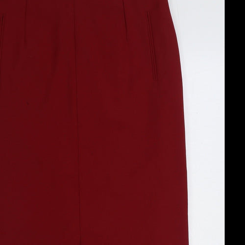 Preworn Womens Red Polyester Straight & Pencil Skirt Size 20 Zip