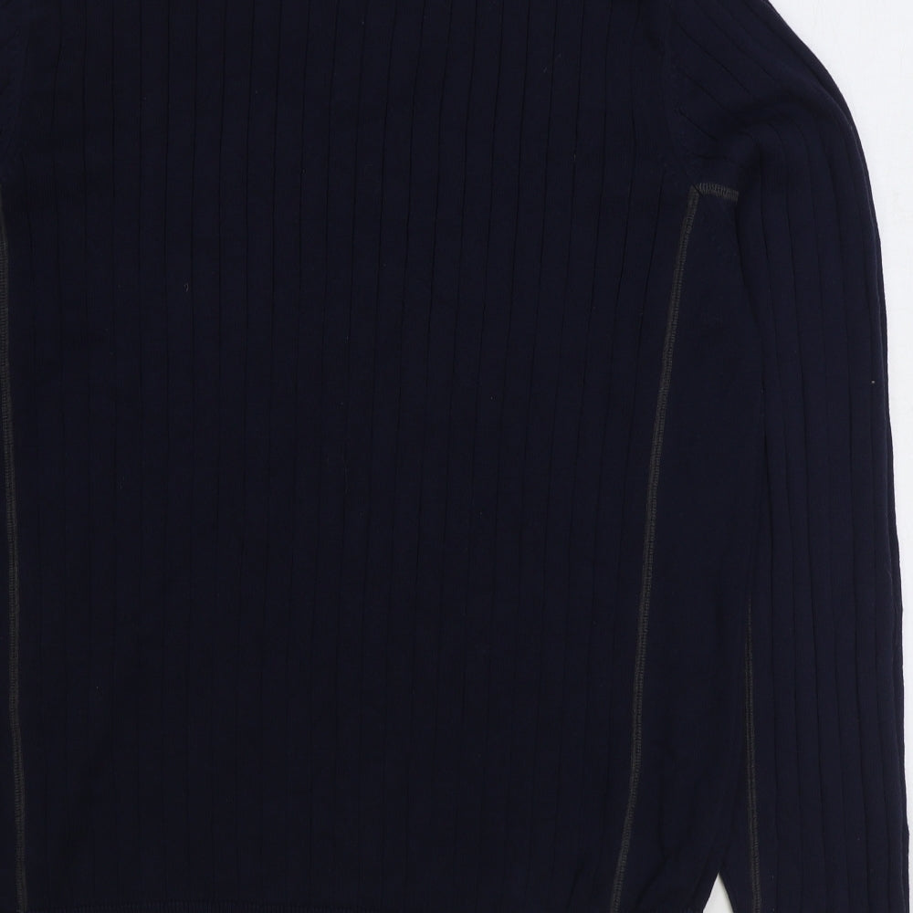 NEXT Mens Blue Collared Cotton Pullover Jumper Size L