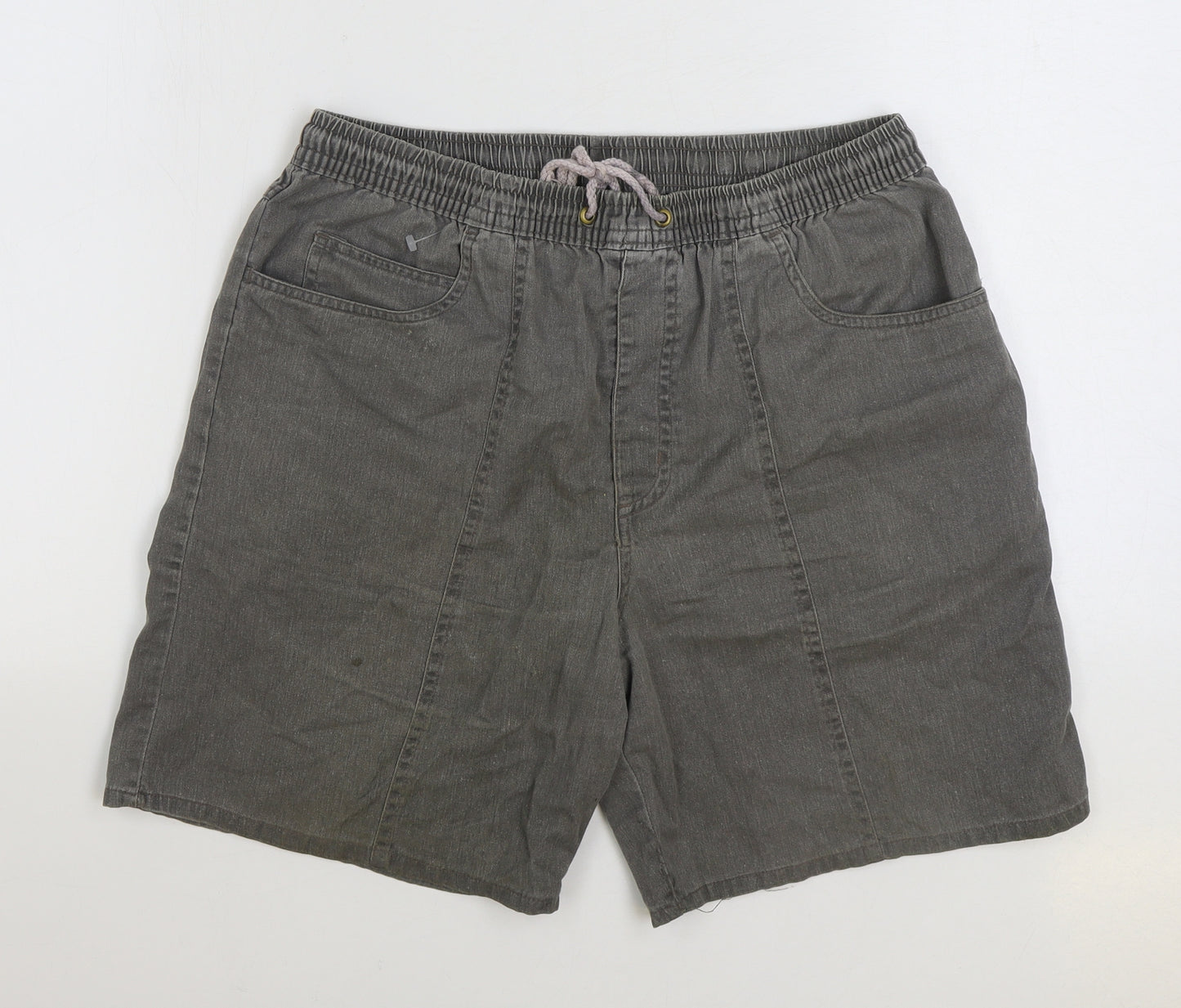 Old Ireland Mens Grey Cotton Bermuda Shorts Size 34 in L7 in Regular Zip