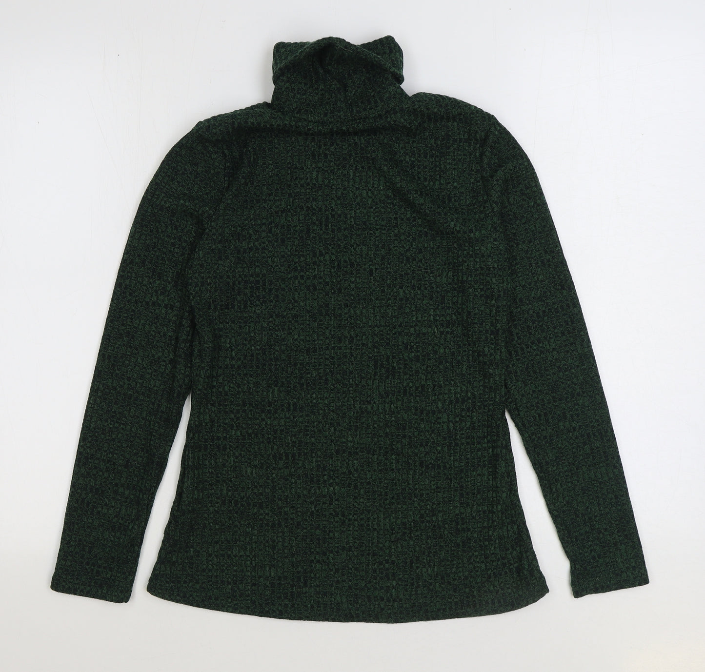 Preworn Womens Green Roll Neck Viscose Pullover Jumper Size S