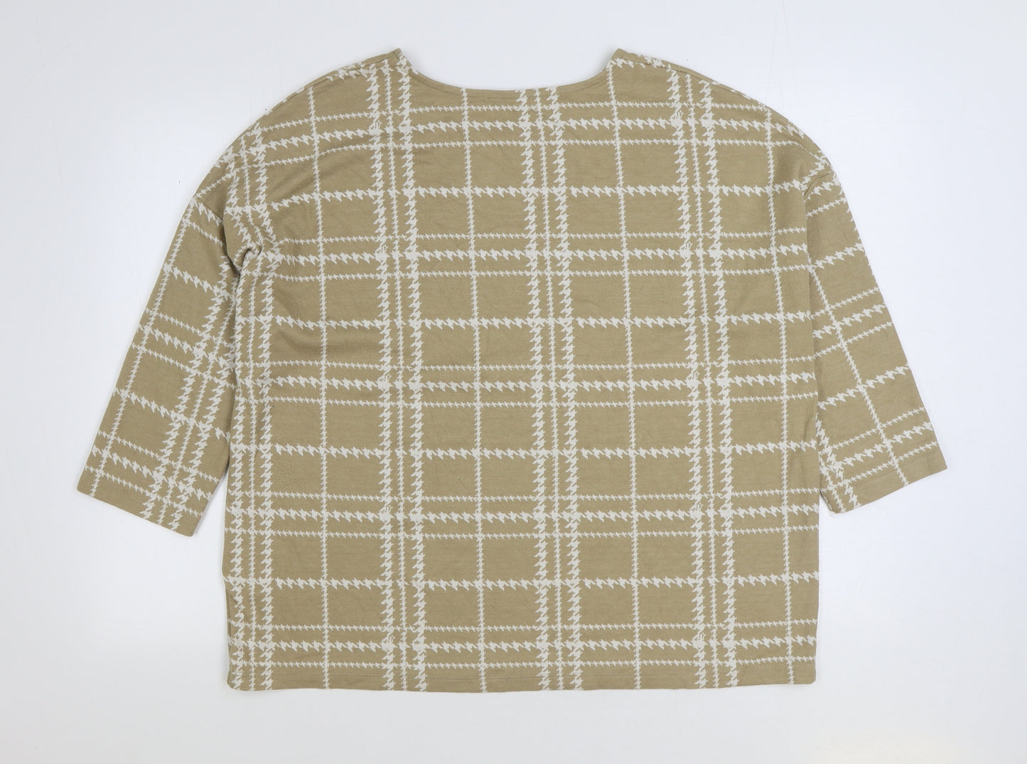 TU Womens Brown Plaid Polyester Pullover Sweatshirt Size 20 Pullover