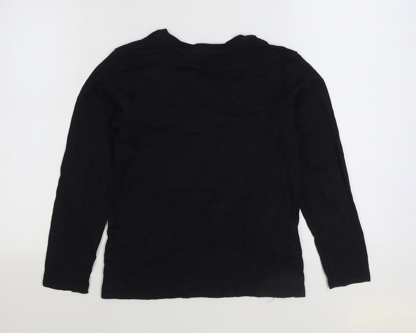 George Boys Black Cotton Basic T-Shirt Size 12-13 Years Round Neck Pullover - Online Vibes