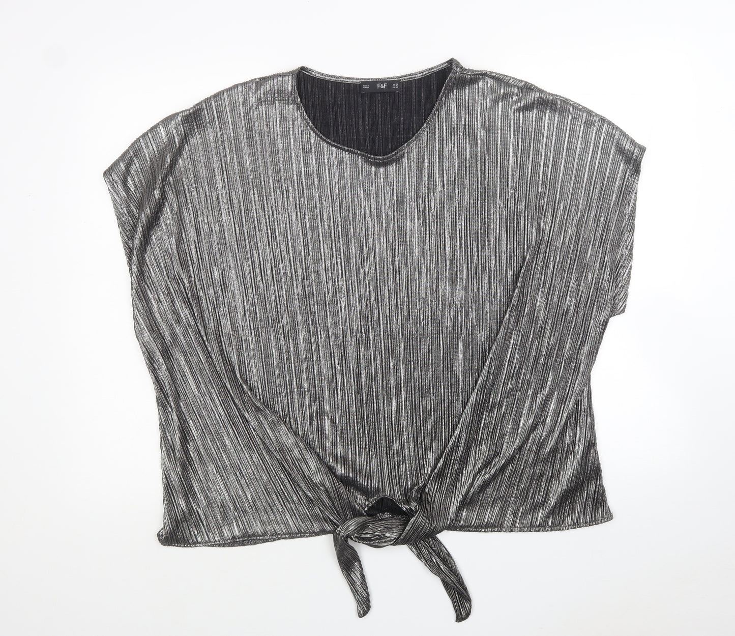 Atmosphere Womens Silver Polyester Jersey Blouse Size 20 Round Neck