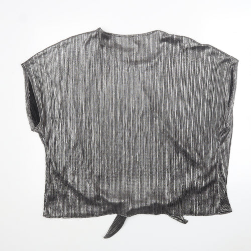 Atmosphere Womens Silver Polyester Jersey Blouse Size 20 Round Neck