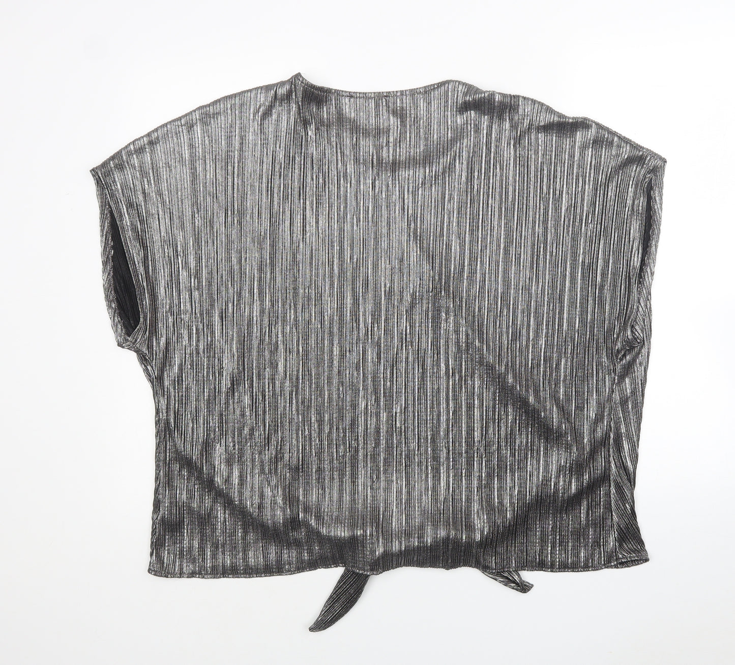 Atmosphere Womens Silver Polyester Jersey Blouse Size 20 Round Neck