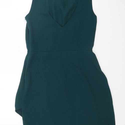 Oasis Womens Green Polyester A-Line Size 10 Round Neck Zip