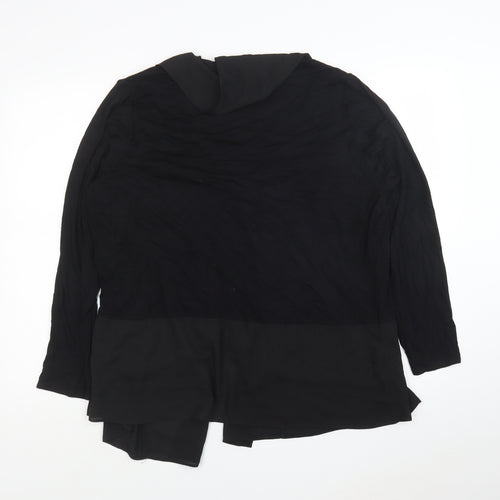 Bonmarché Womens Black Polka Dot Viscose Basic Blouse Size 20 Round Neck