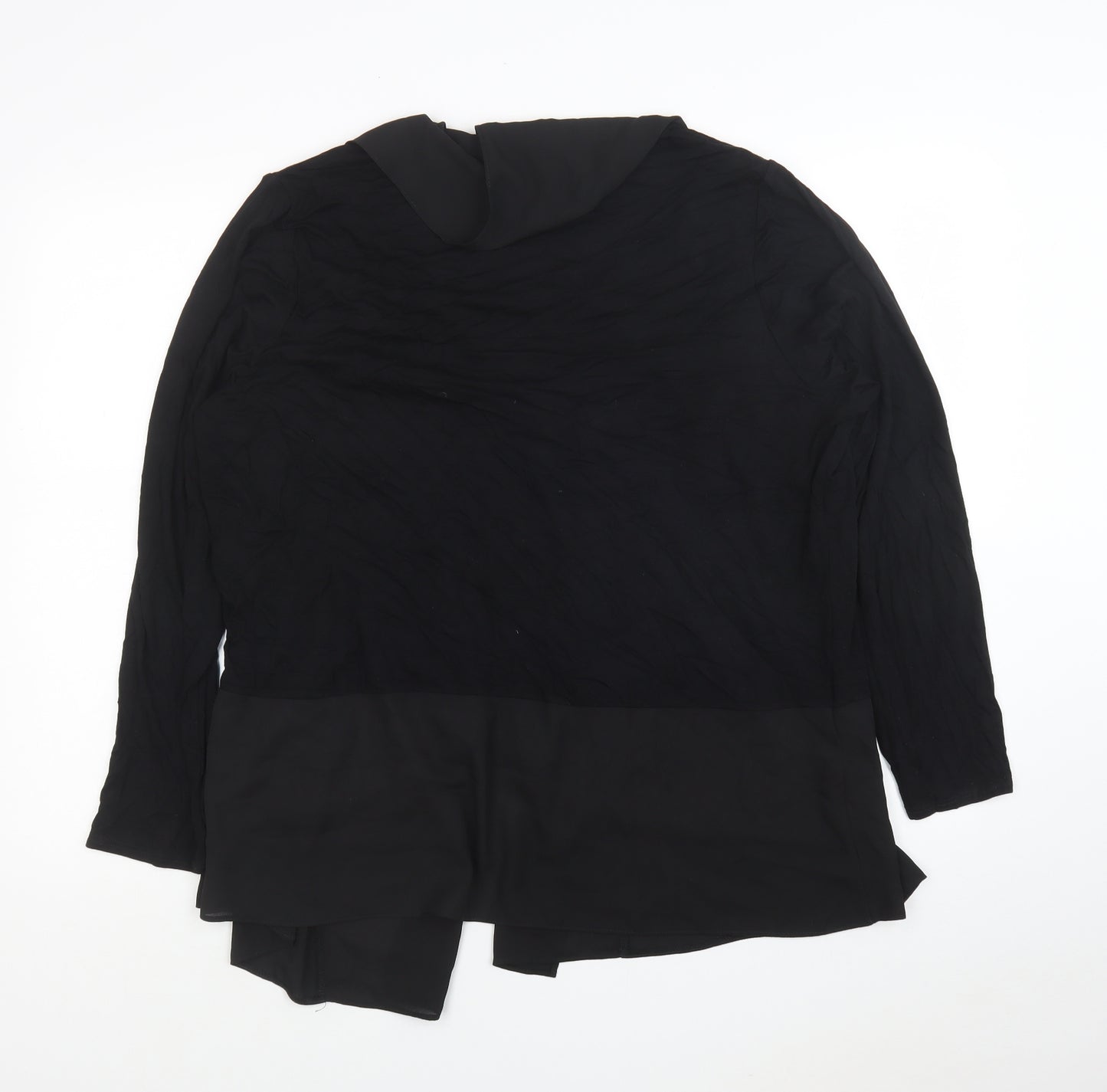 Bonmarché Womens Black Polka Dot Viscose Basic Blouse Size 20 Round Neck