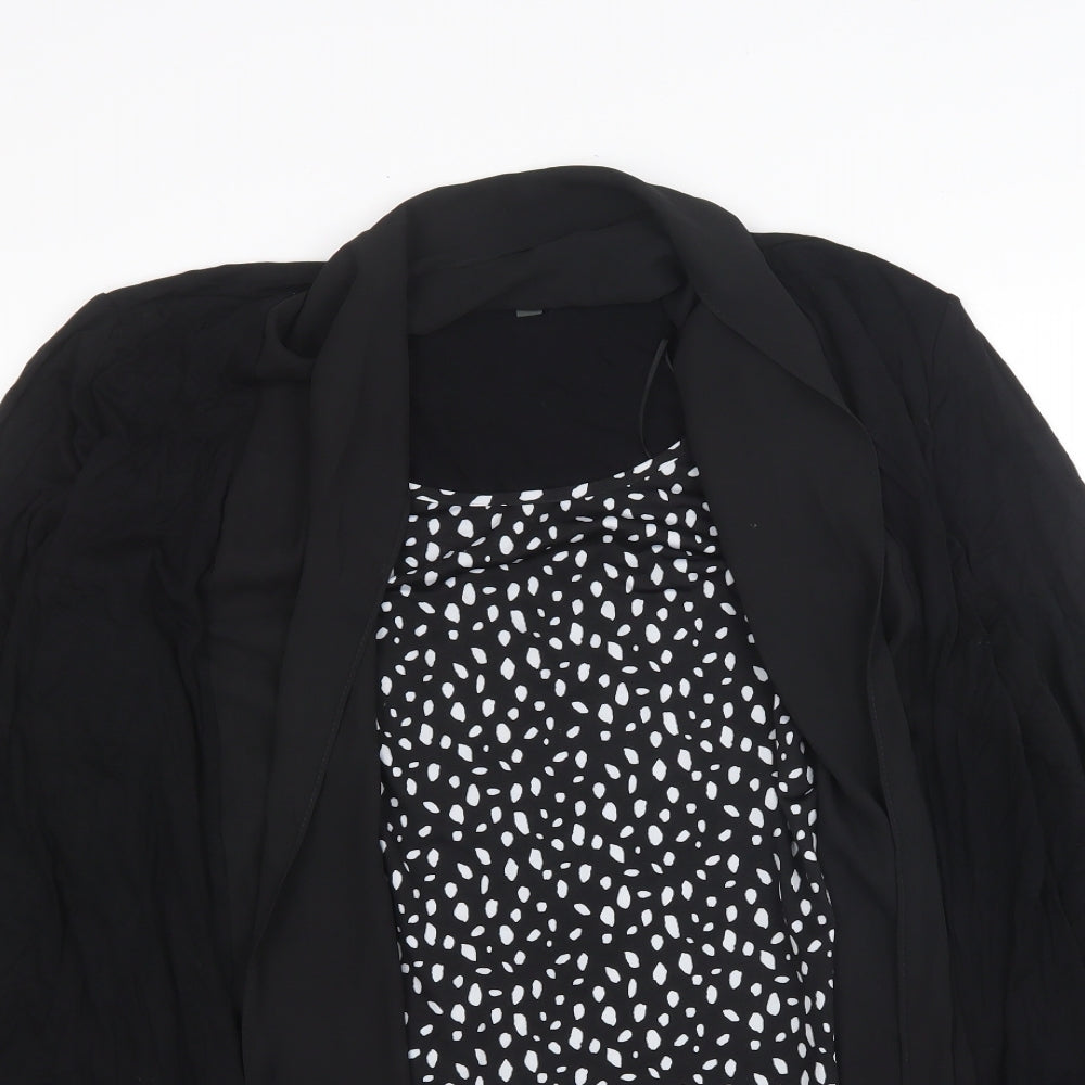 Bonmarché Womens Black Polka Dot Viscose Basic Blouse Size 20 Round Neck