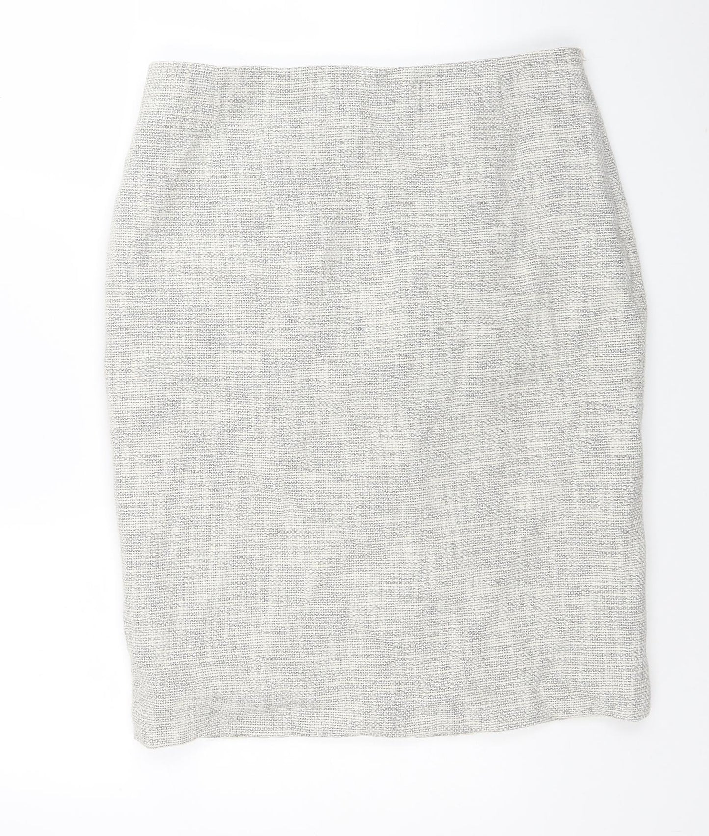 Hobbs Womens Beige Geometric Cotton A-Line Skirt Size 14 Zip