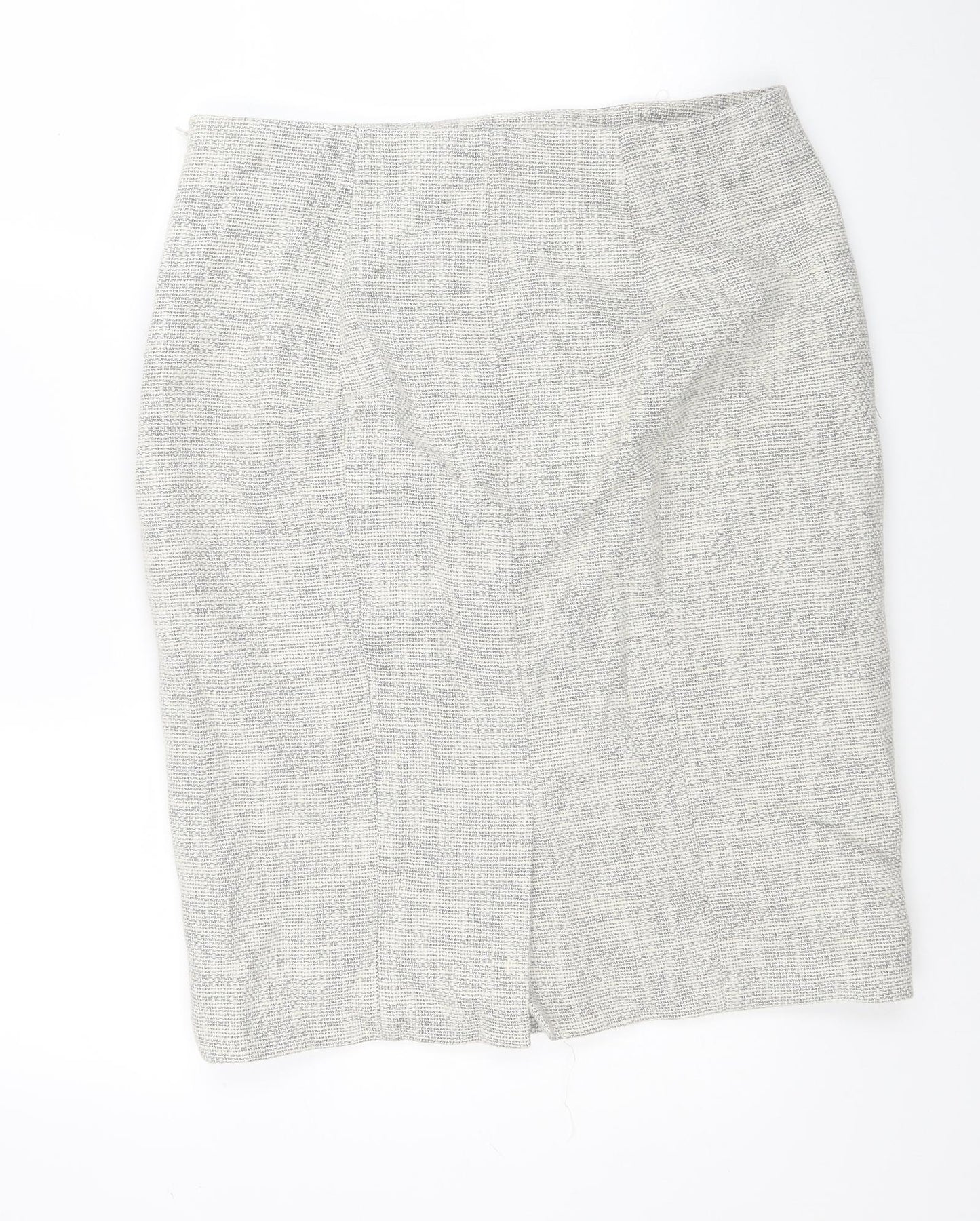 Hobbs Womens Beige Geometric Cotton A-Line Skirt Size 14 Zip