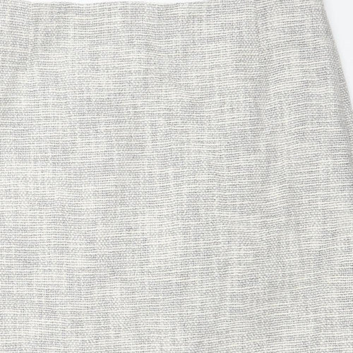 Hobbs Womens Beige Geometric Cotton A-Line Skirt Size 14 Zip