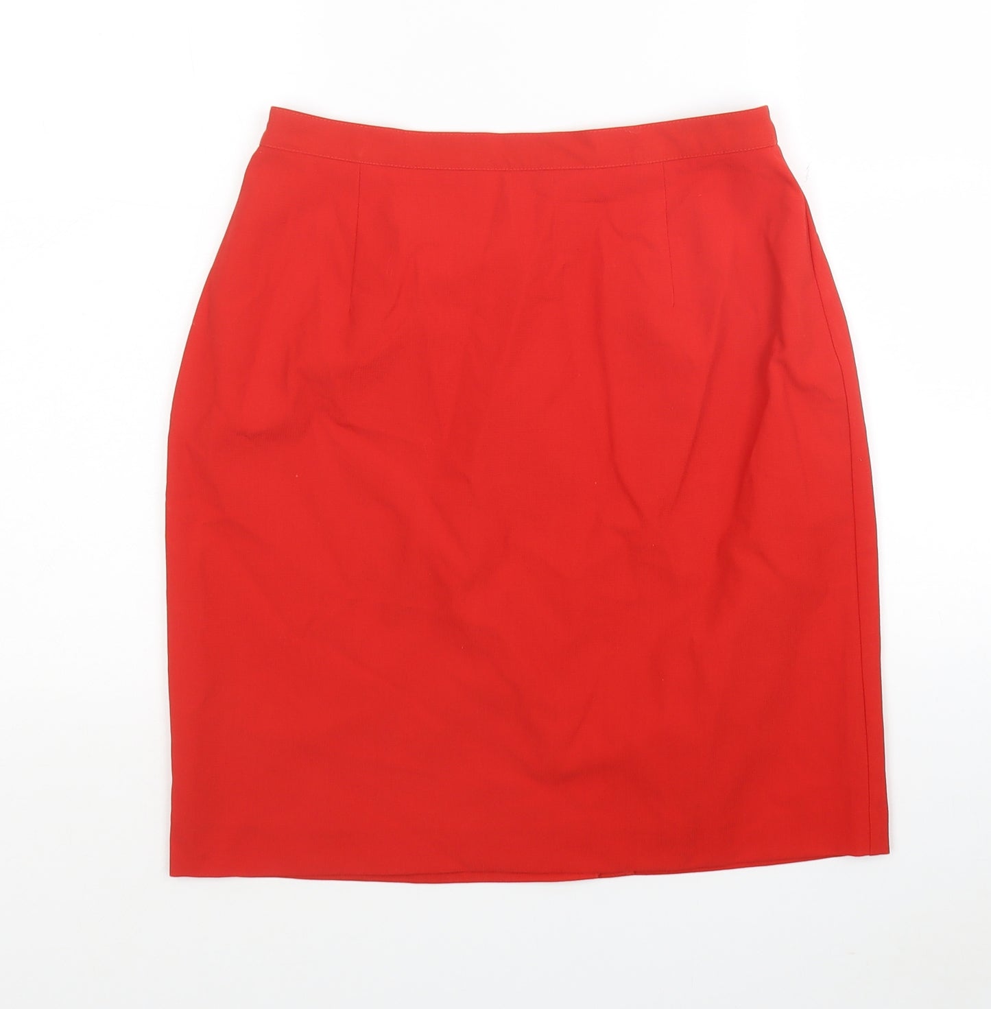Today's Woman Womens Red Polyester A-Line Skirt Size 12 Zip