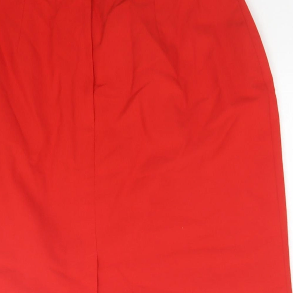 Today's Woman Womens Red Polyester A-Line Skirt Size 12 Zip
