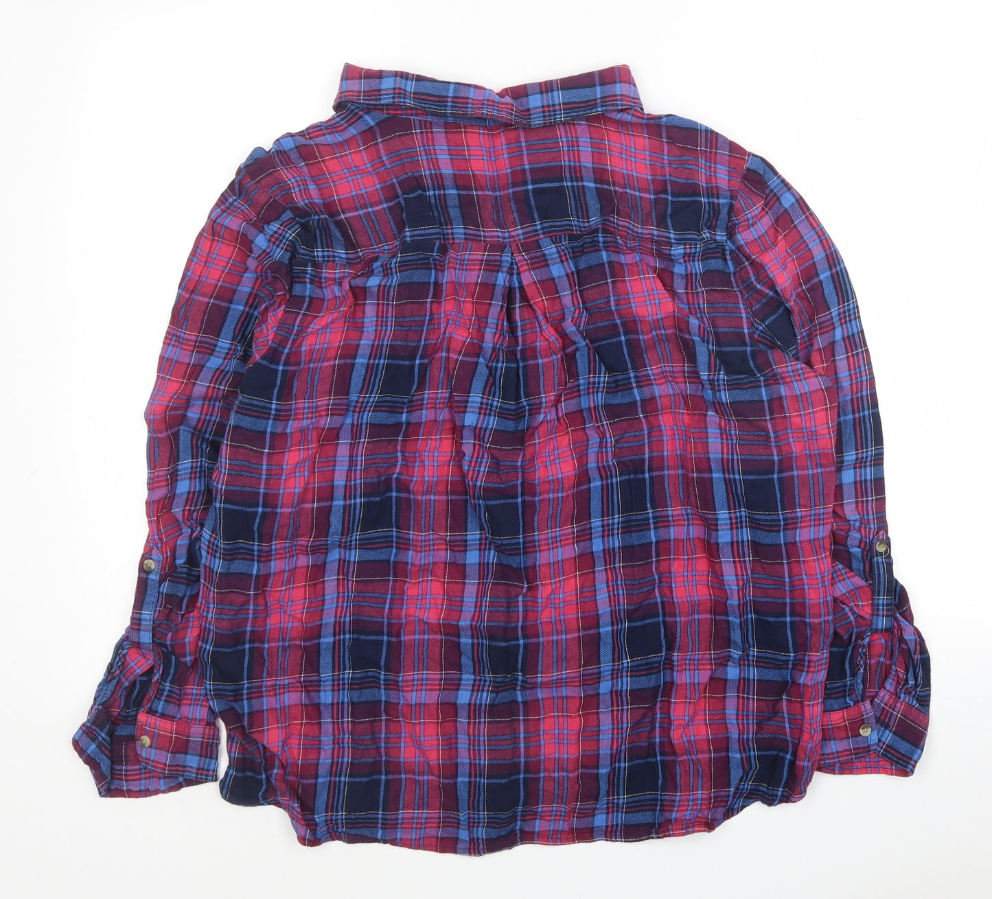 George Womens Multicoloured Plaid Cotton Basic Button-Up Size 18 Collared
