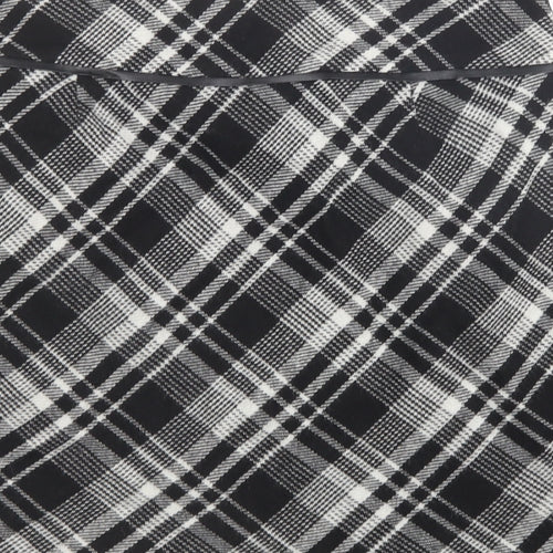 Wallis Womens Black Plaid Acrylic Mini Skirt Size 14 Zip