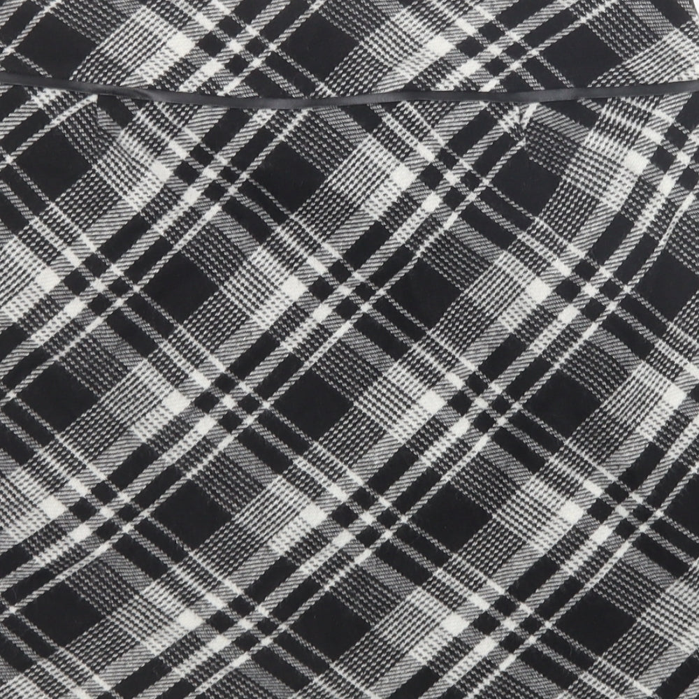 Wallis Womens Black Plaid Acrylic Mini Skirt Size 14 Zip