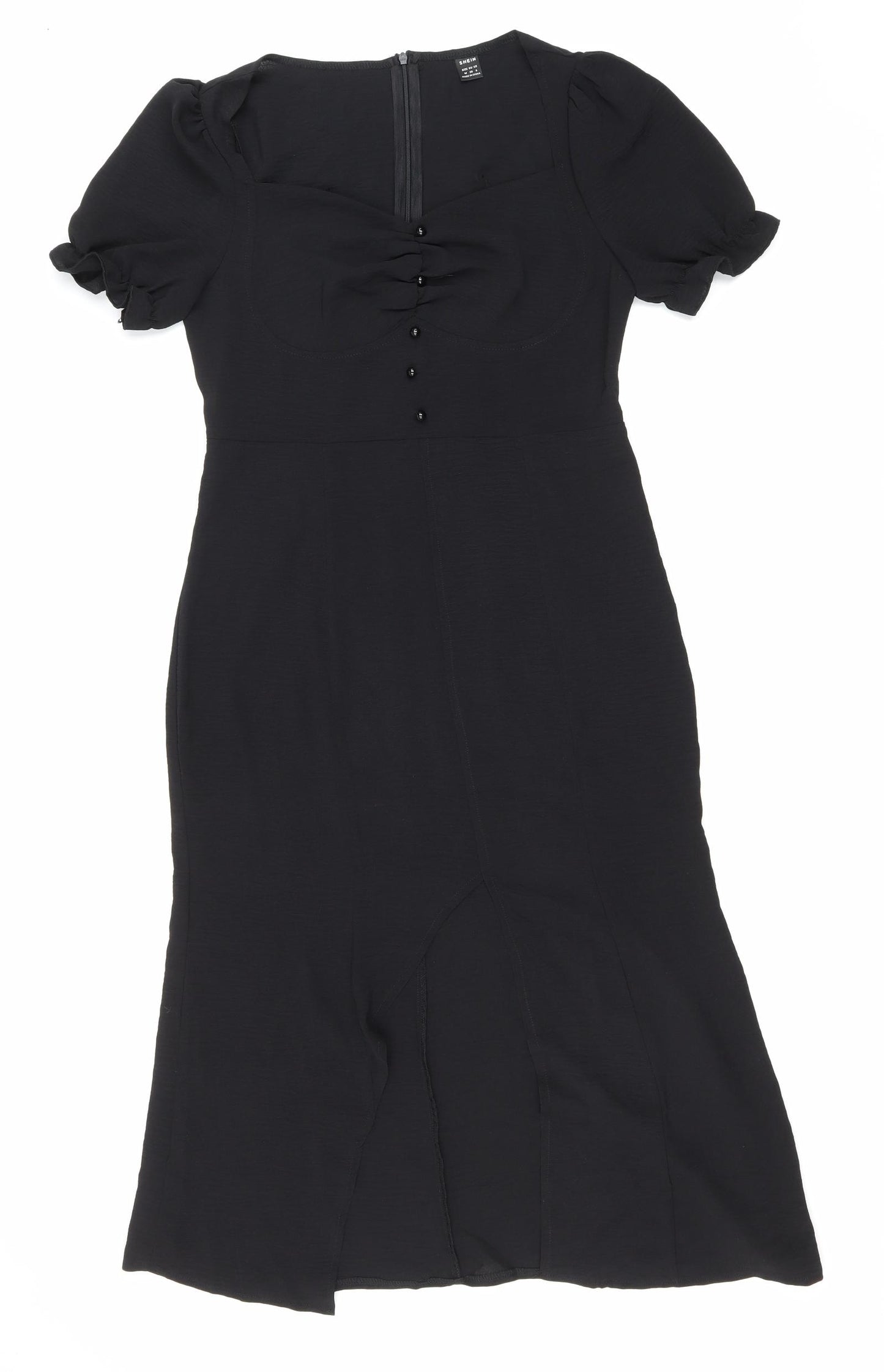 SheIn Womens Black Polyester Bodycon Size M Sweetheart Zip