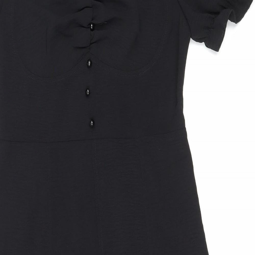 SheIn Womens Black Polyester Bodycon Size M Sweetheart Zip