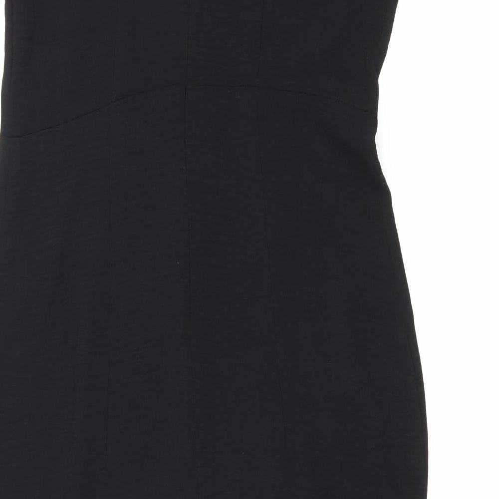 SheIn Womens Black Polyester Bodycon Size M Sweetheart Zip