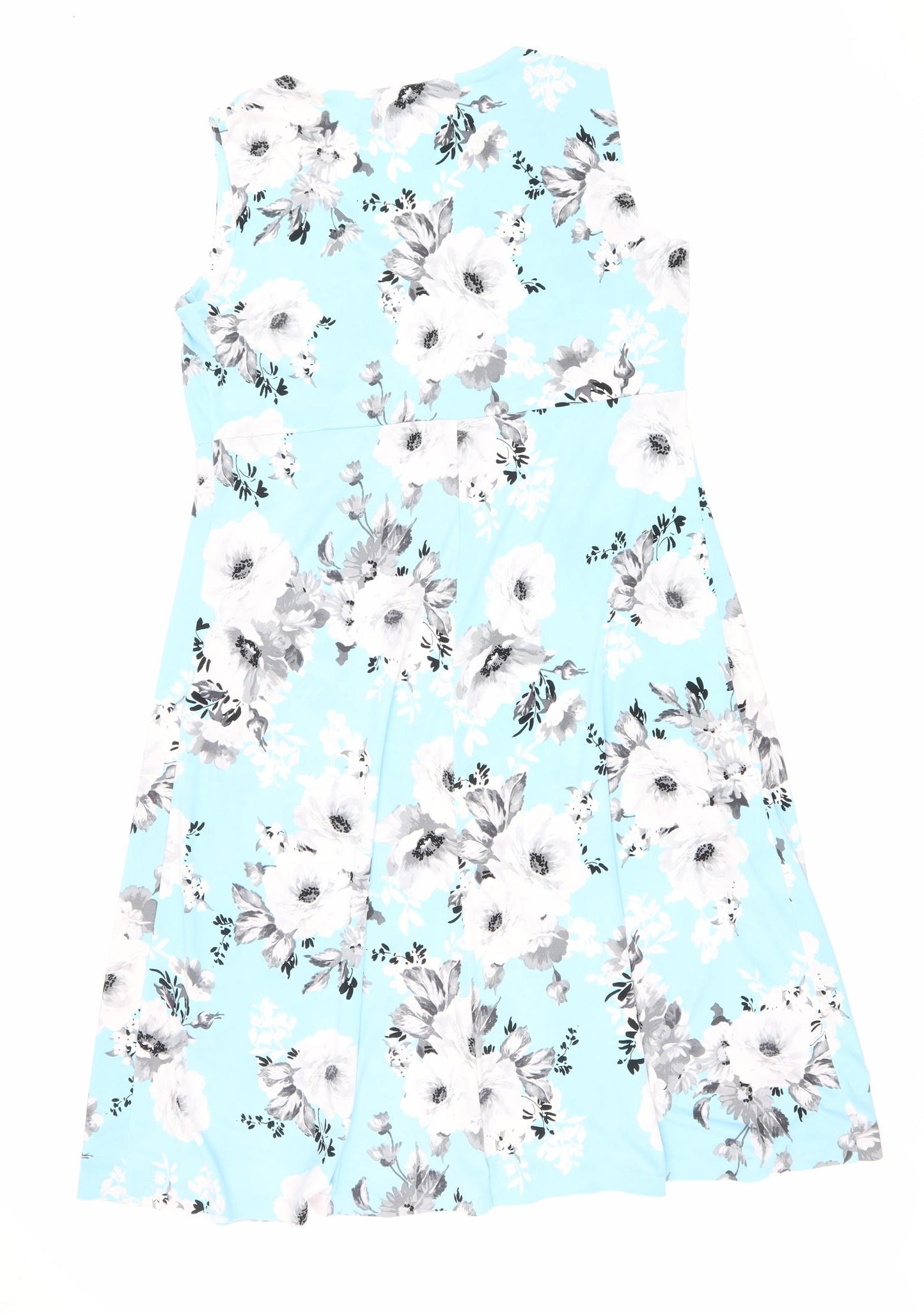 Bonmarché Womens Black Floral Polyester Fit & Flare Size 18 V-Neck Pullover