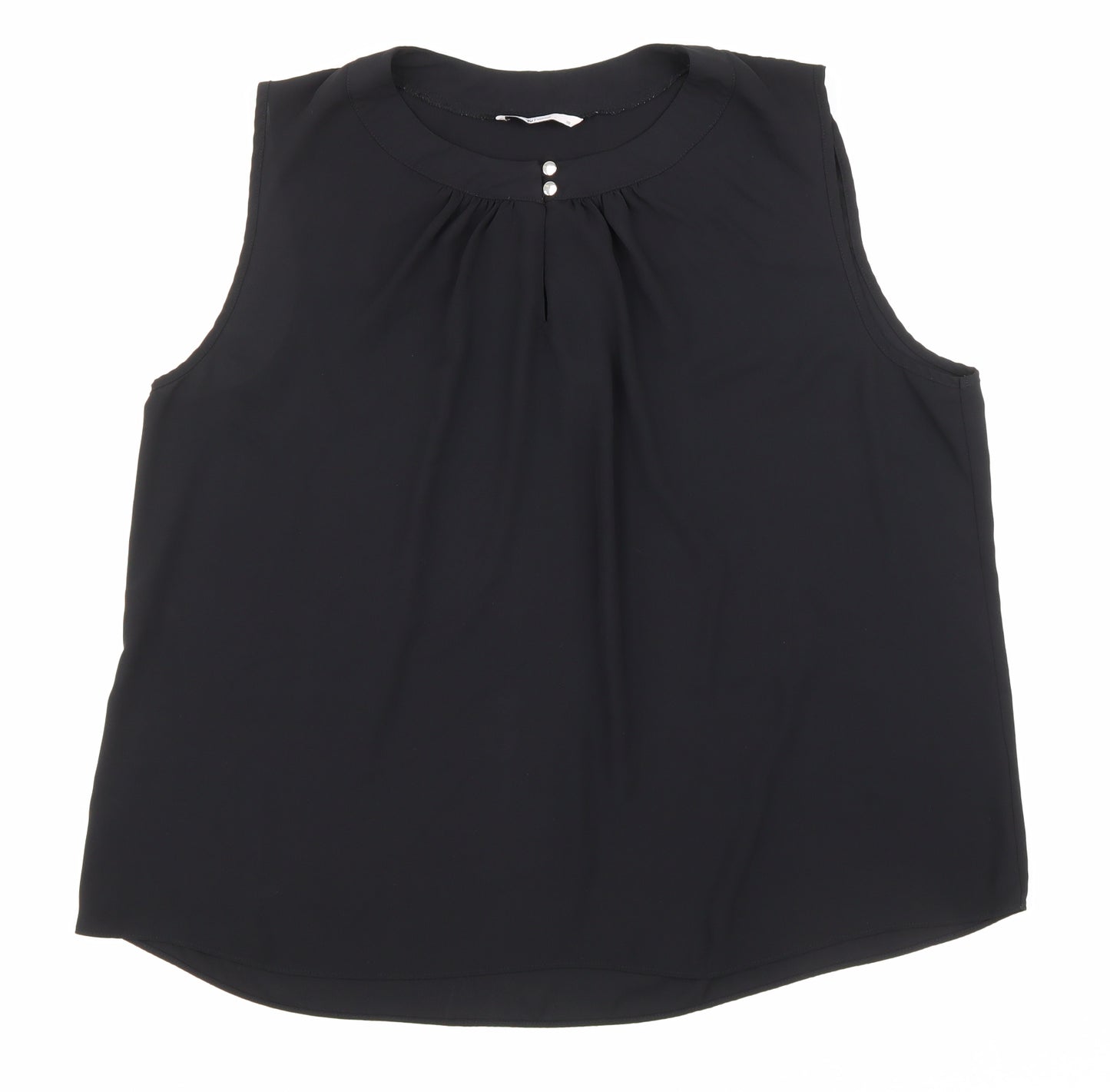 TU Womens Black Polyester Basic Blouse Size 10 Scoop Neck