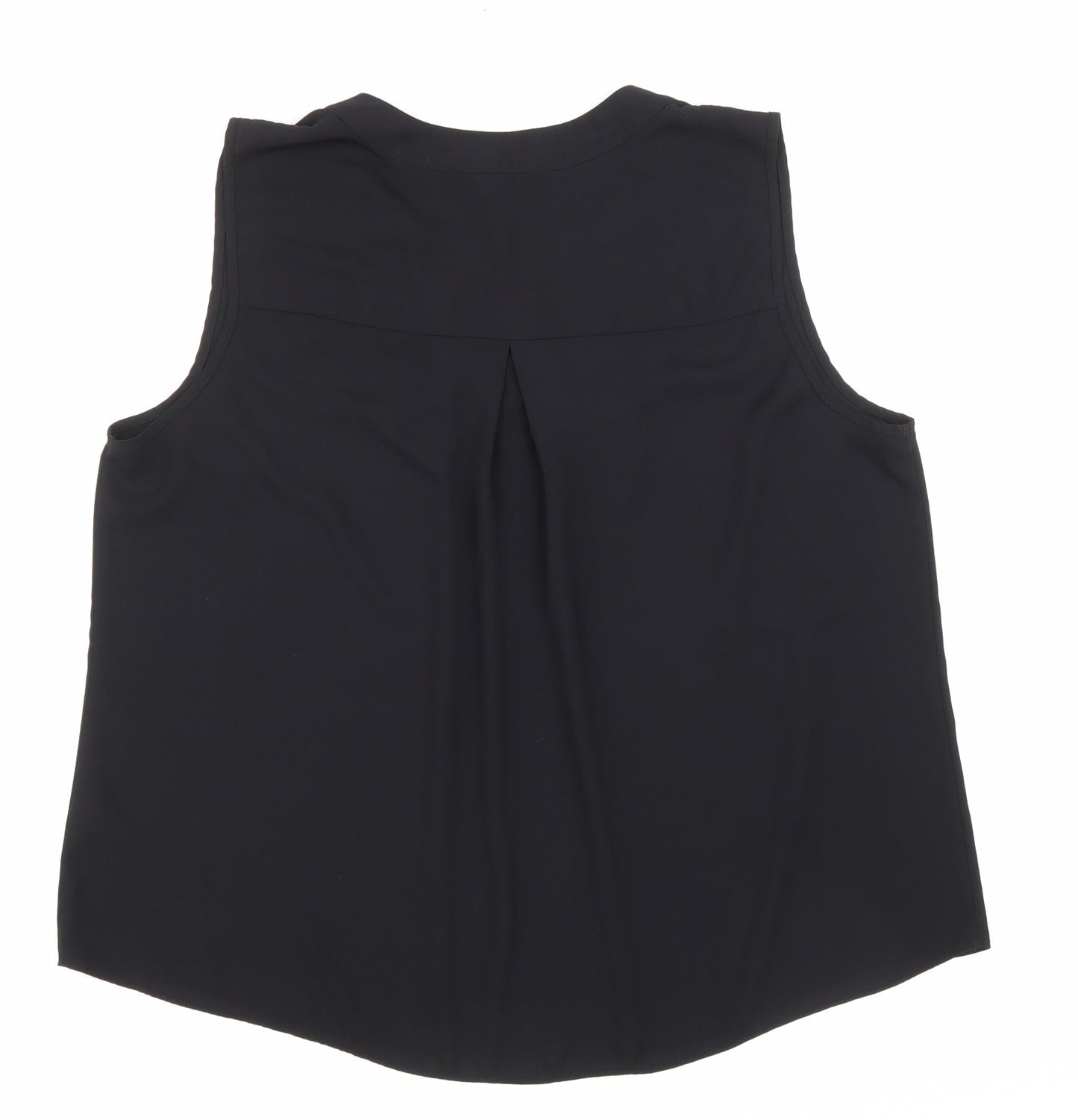 TU Womens Black Polyester Basic Blouse Size 10 Scoop Neck