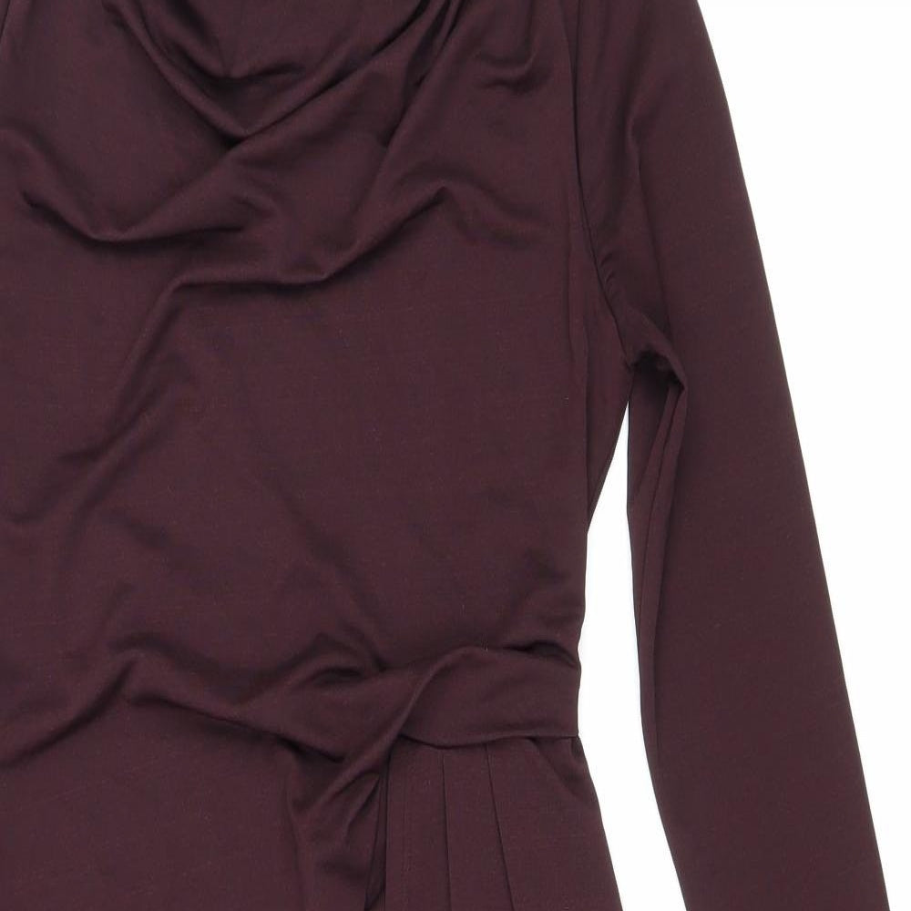 Topshop Womens Purple Polyester Bodycon Size 10 Boat Neck Pullover