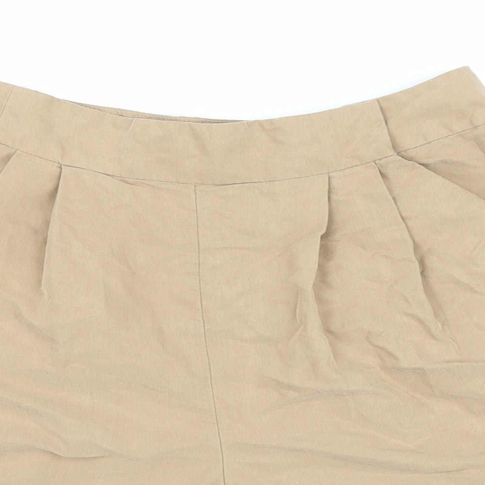 Topshop Womens Brown Modal Bermuda Shorts Size 8 L4 in Regular Button