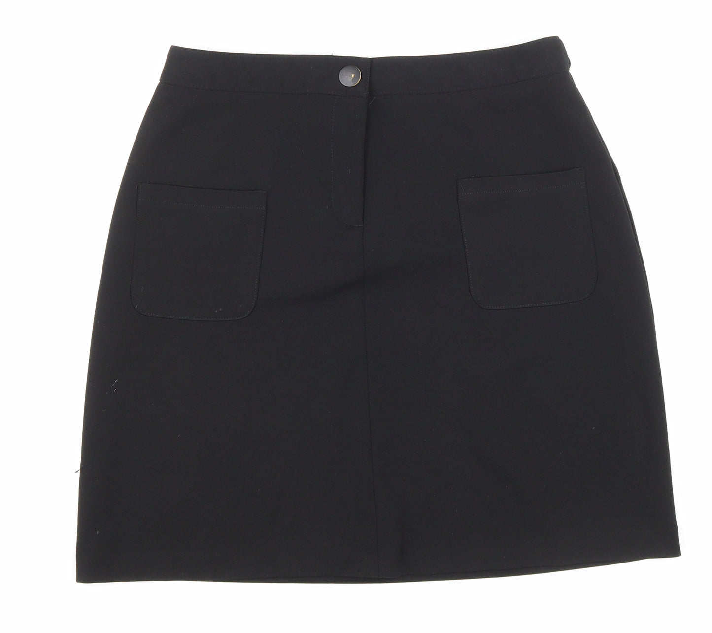Matalan Womens Black Polyester A-Line Skirt Size 10 Zip